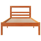 vidaXL Bettgestell mit Kopfteil ohne Matratze Wachsbraun 75x190 cm