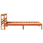 vidaXL Bettgestell mit Kopfteil ohne Matratze Wachsbraun 75x190 cm