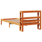 vidaXL Bettgestell mit Kopfteil ohne Matratze Wachsbraun 75x190 cm