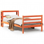 vidaXL Massivholzbett ohne Matratze Wachsbraun 75x190 cm Kiefernholz
