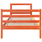 vidaXL Massivholzbett ohne Matratze Wachsbraun 75x190 cm Kiefernholz
