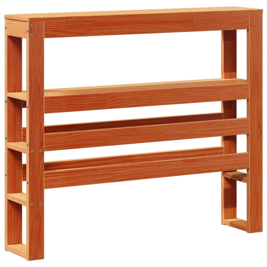 vidaXL Massivholzbett ohne Matratze Wachsbraun 75x190 cm Kiefernholz