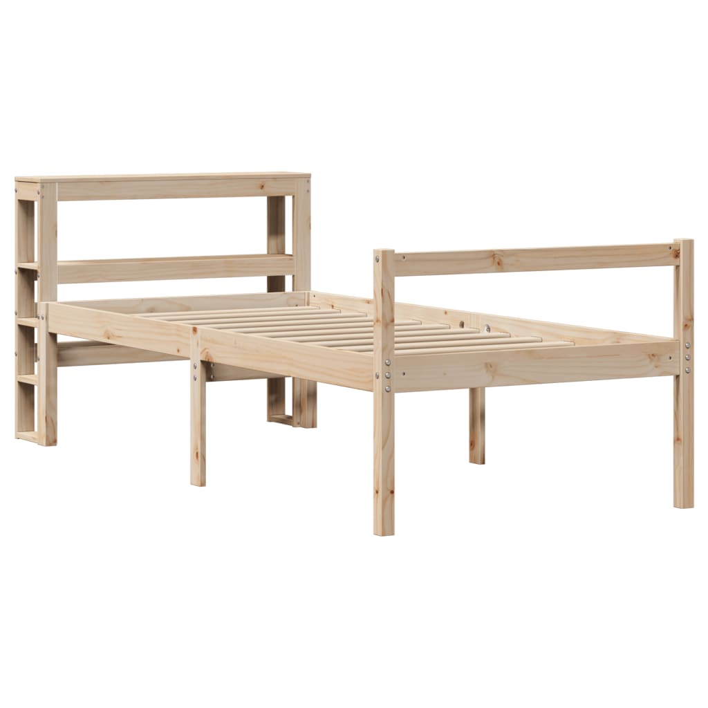 vidaXL Seniorenbett mit Kopfteil 75x190 cm Massivholz Kiefer