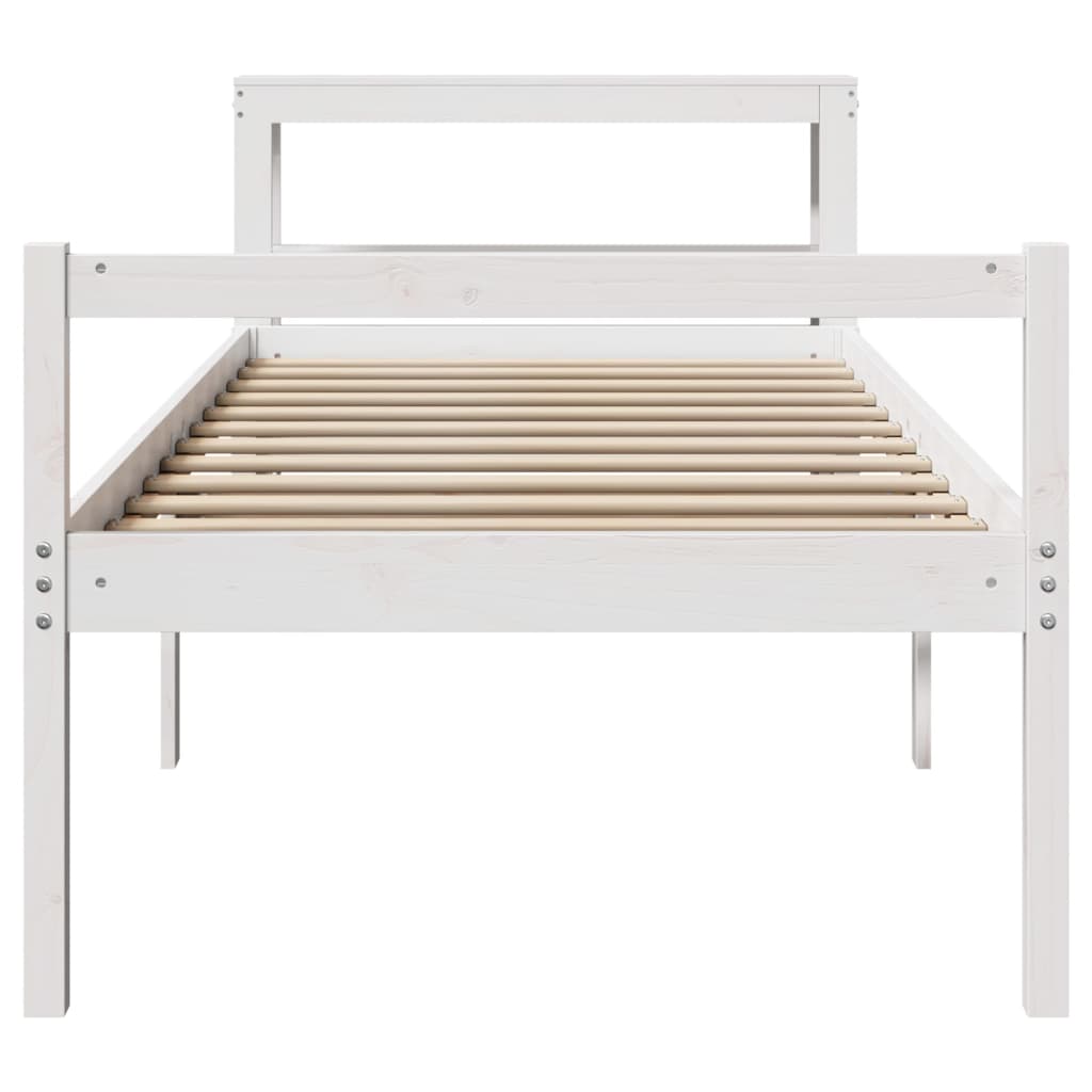 vidaXL Seniorenbett mit Kopfteil ohne Matratze Weiß 75x190 cm