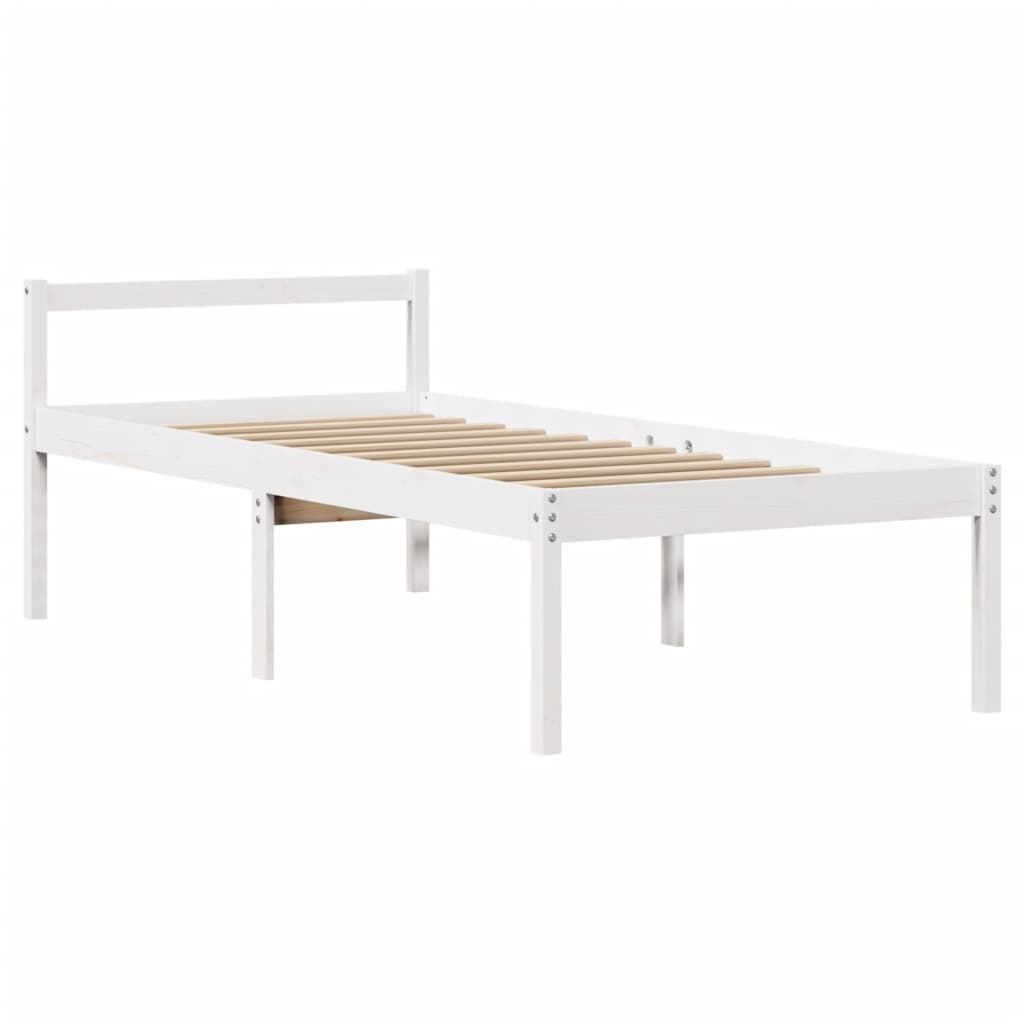 vidaXL Seniorenbett mit Kopfteil ohne Matratze Weiß 75x190 cm