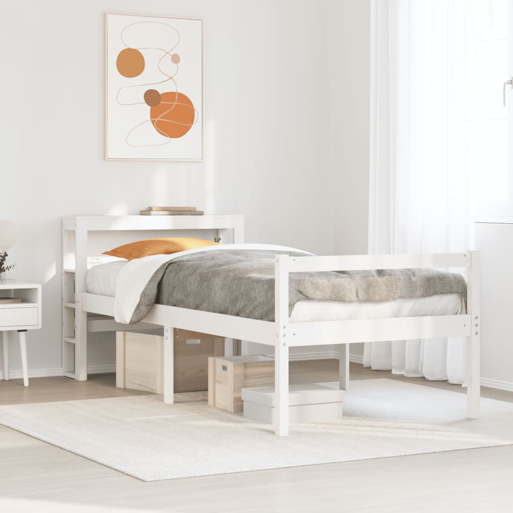 vidaXL Seniorenbett mit Kopfteil ohne Matratze Weiß 75x190 cm