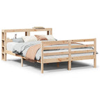 vidaXL Bettgestell mit Kopfteil ohne Matratze 140x190 cm