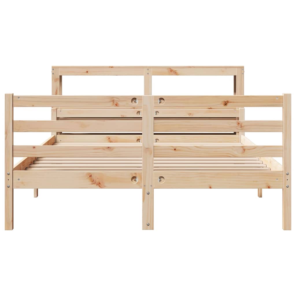 vidaXL Bettgestell mit Kopfteil ohne Matratze 140x190 cm