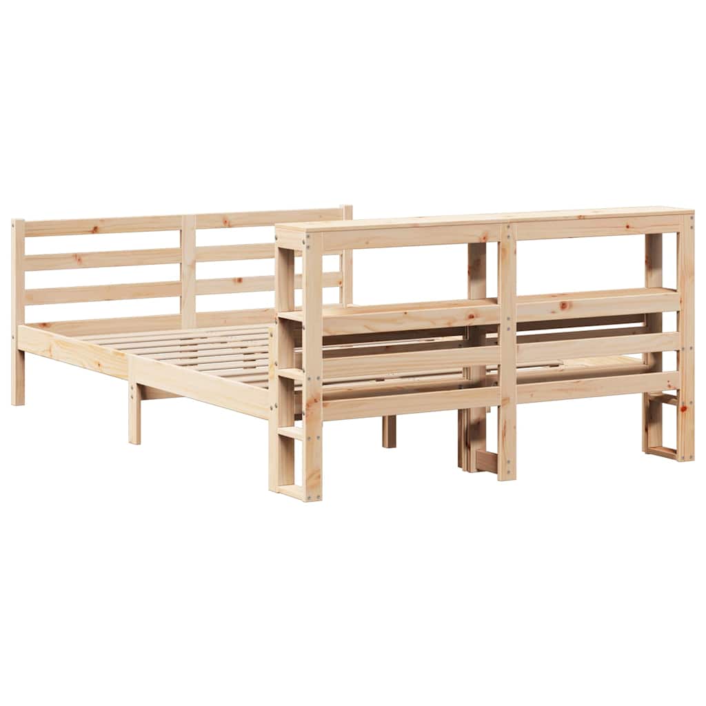 vidaXL Bettgestell mit Kopfteil ohne Matratze 140x190 cm