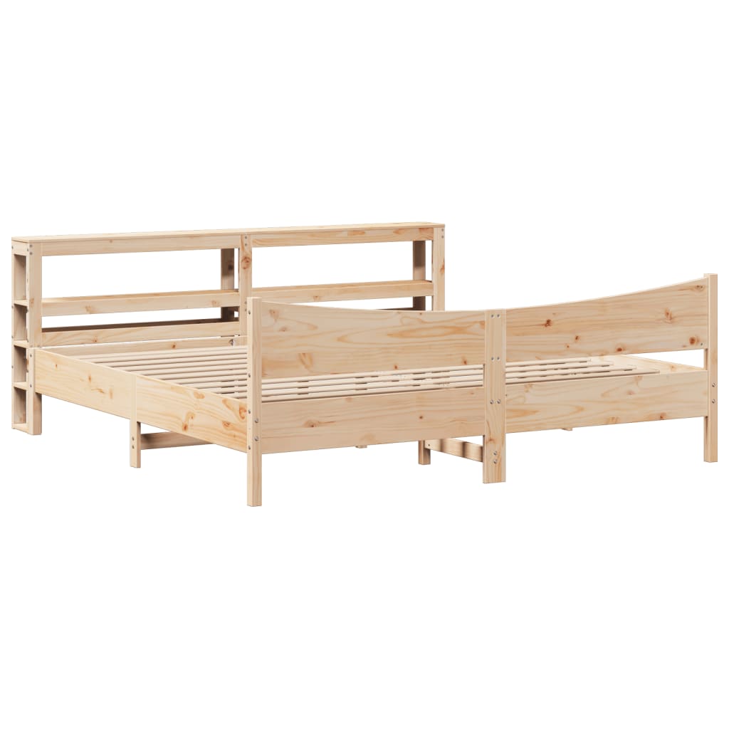 vidaXL Massivholzbett mit Kopfteil 200x200 cm Kiefer