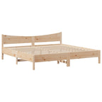vidaXL Massivholzbett mit Kopfteil 200x200 cm Kiefer