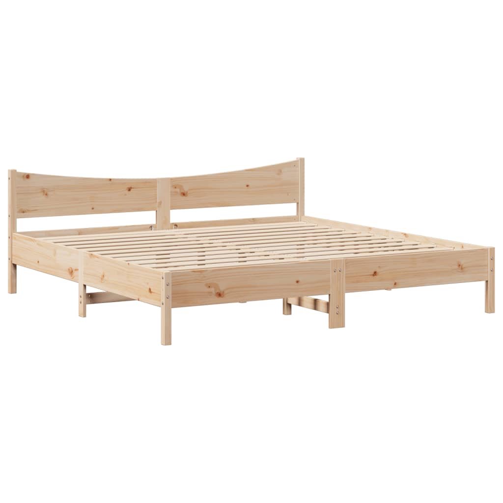 vidaXL Massivholzbett mit Kopfteil 200x200 cm Kiefer