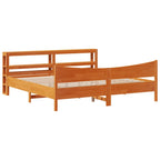 vidaXL Massivholzbett mit Kopfteil Wachsbraun 200x200 cm Kiefer
