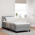 vidaXL Boxspringbett mit Kopfteil Hellgrau 80 x 200 cm Stoff