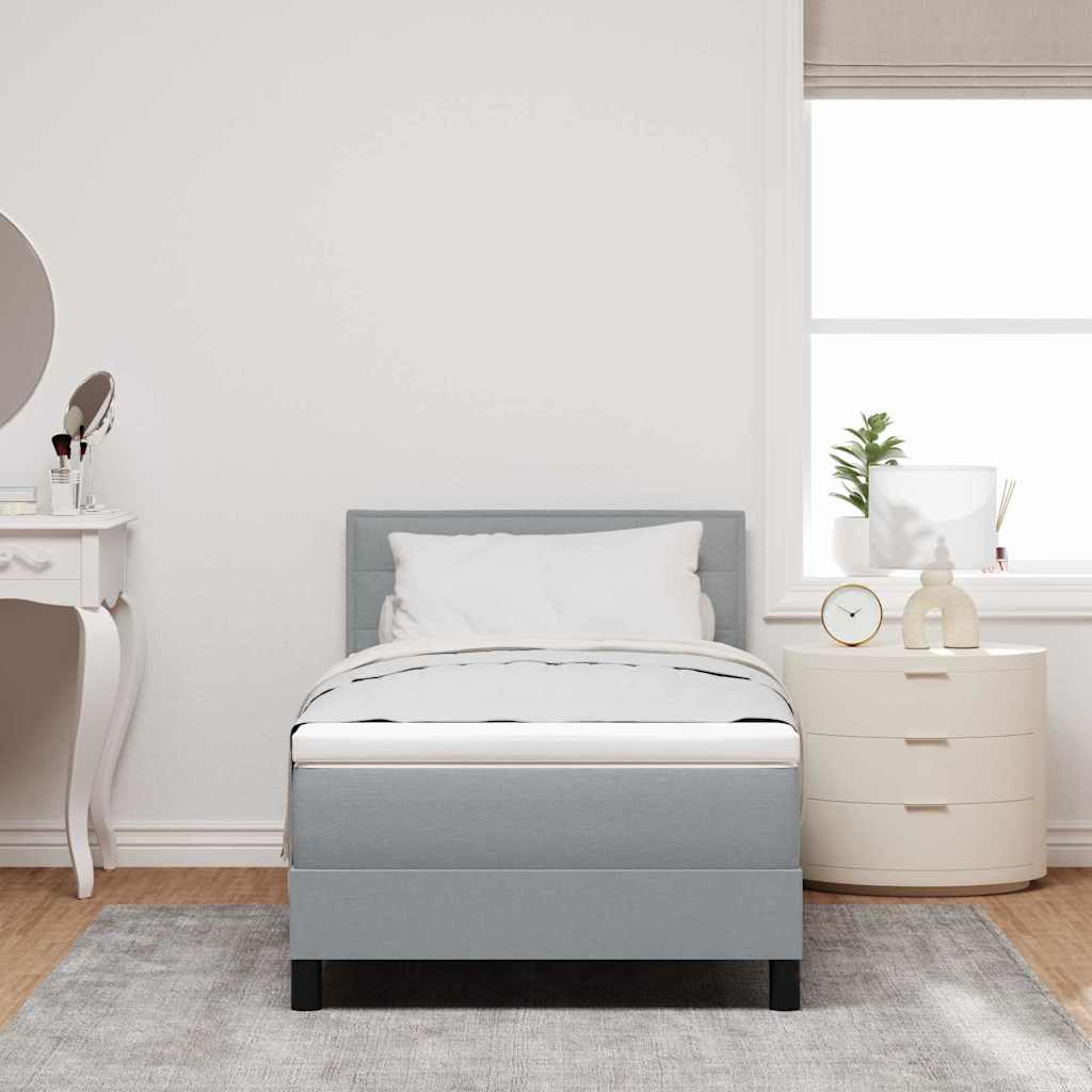 vidaXL Boxspringbett mit Kopfteil Hellgrau 80 x 200 cm Stoff