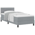 vidaXL Boxspringbett mit Kopfteil Hellgrau 80 x 200 cm Stoff