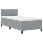 vidaXL Boxspringbett mit Kopfteil Hellgrau 80 x 200 cm Stoff