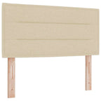 vidaXL Boxspringbett mit Kissen mit Kopfteil Creme 90 x 190 cm Stoff