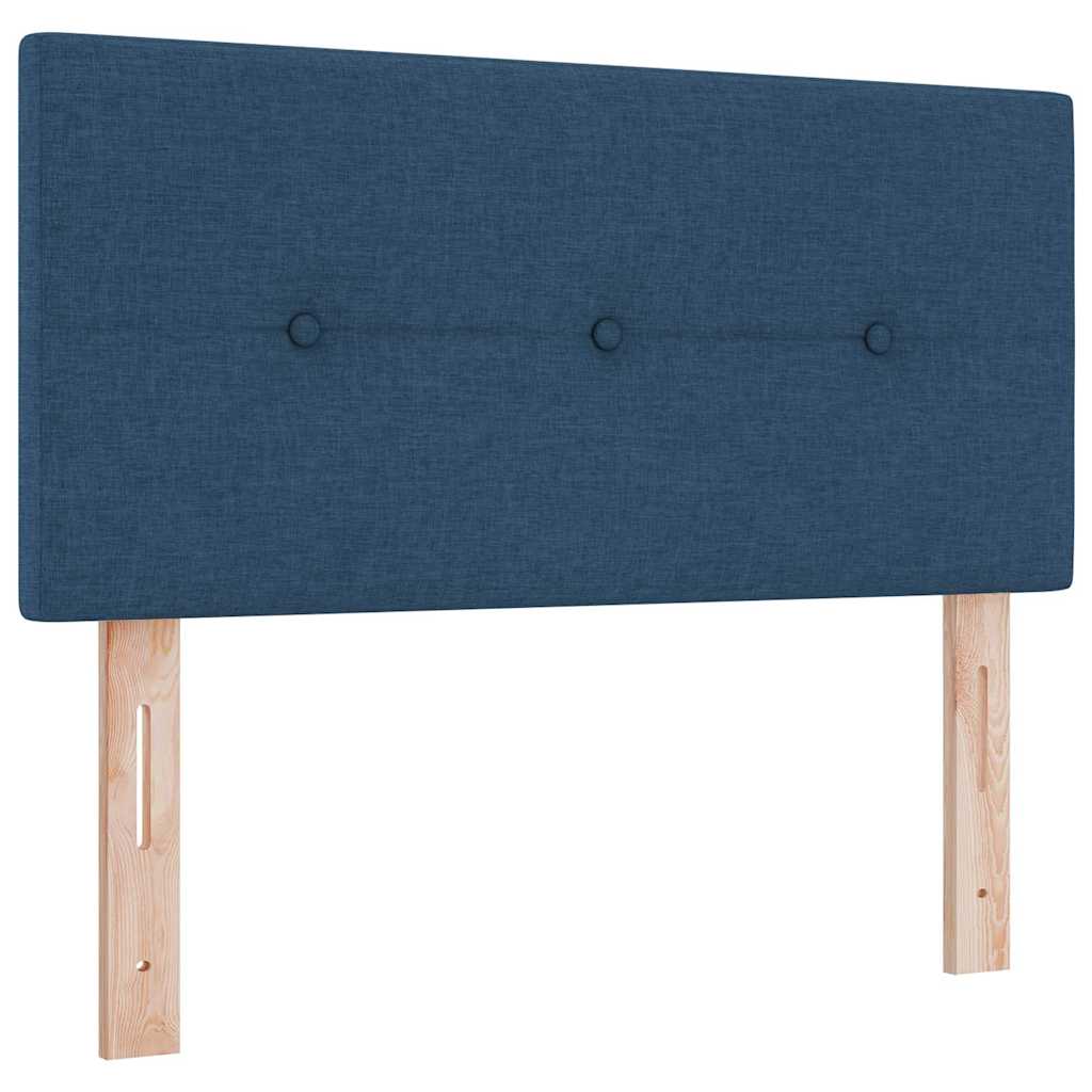vidaXL Boxspringbett mit Matratze mit Kopfteil Blau 90 x 200 cm Stoff