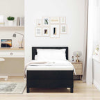 vidaXL Boxspringbett mit Matratze Schwarz 100 x 200 cm Stoff