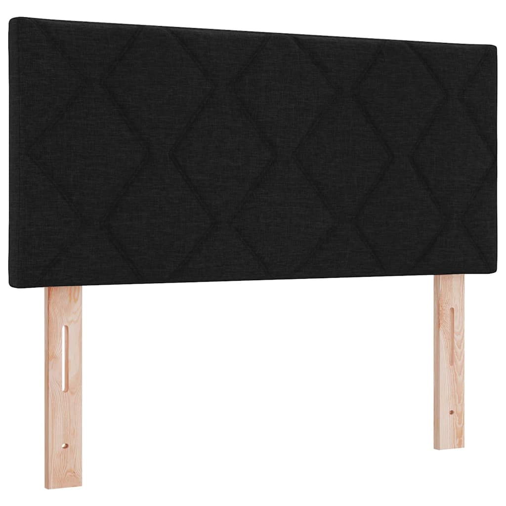 vidaXL Boxspringbett mit Matratze Schwarz 100 x 200 cm Stoff