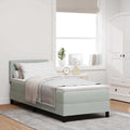 vidaXL Boxspringbett mit Matratze Hellgrau 80 x 200 cm Samt