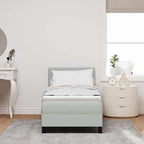 vidaXL Boxspringbett mit Matratze Hellgrau 80 x 200 cm Samt