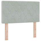 vidaXL Boxspringbett mit Matratze Hellgrau 80 x 200 cm Samt