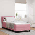 vidaXL Boxspringbett mit Kissen mit Kopfteil Rosa 100 x 200 cm Samt