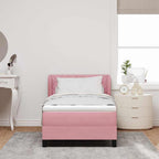 vidaXL Boxspringbett mit Kissen mit Kopfteil Rosa 100 x 200 cm Samt