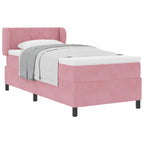 vidaXL Boxspringbett mit Kissen mit Kopfteil Rosa 100 x 200 cm Samt