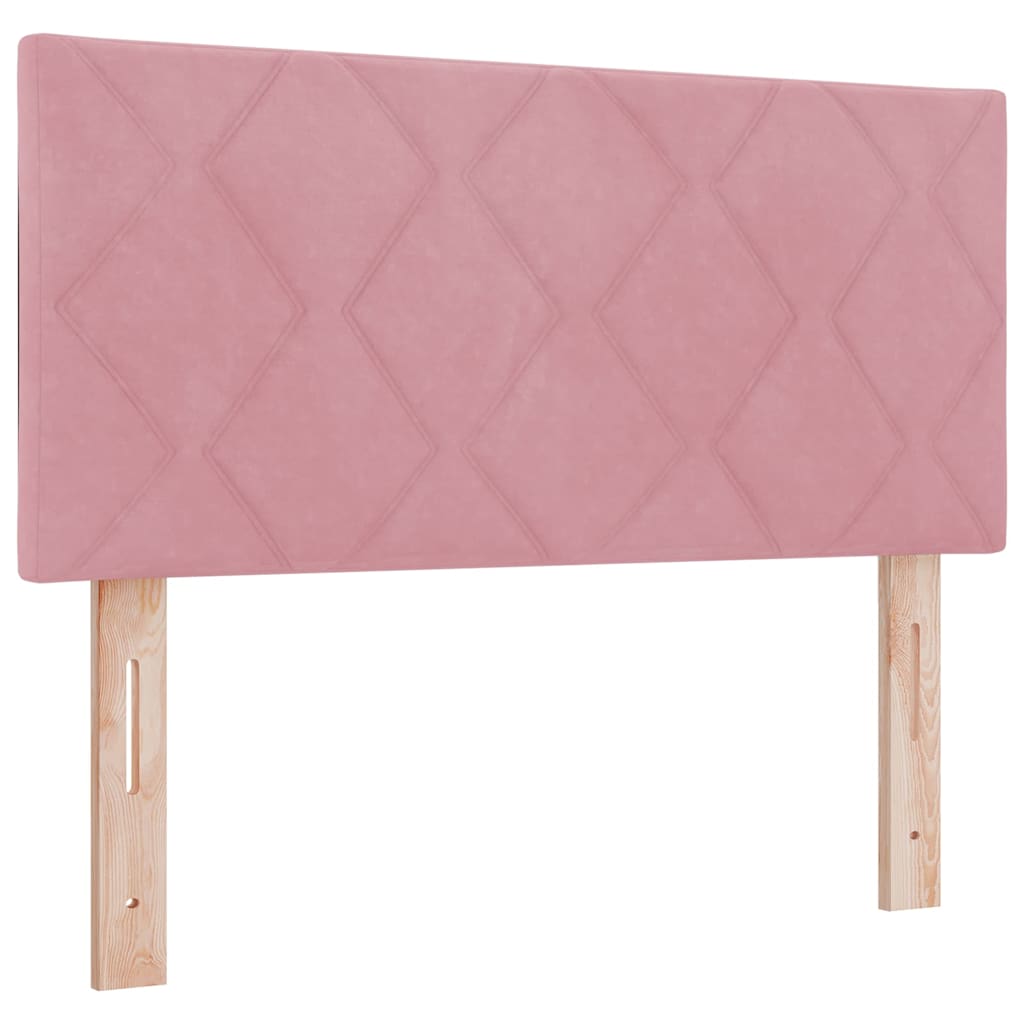 vidaXL Boxspringbett mit Kissen mit Kopfteil Rosa 100 x 200 cm Samt