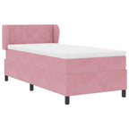 vidaXL Boxspringbett mit Kissen mit Kopfteil Rosa 100 x 200 cm Samt