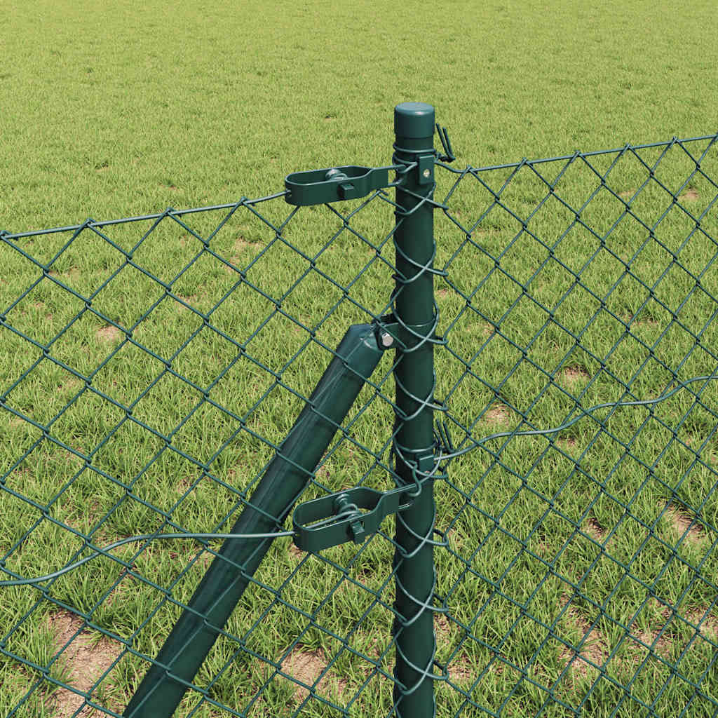 vidaXL Zaunpfosten Grün 10 x 0,4 m (40 x 40 mm Maschen) Stahl und PVC