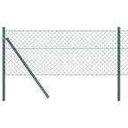 vidaXL Zaunpfosten Grün 10 x 0,4 m (40 x 40 mm Maschen) Stahl und PVC
