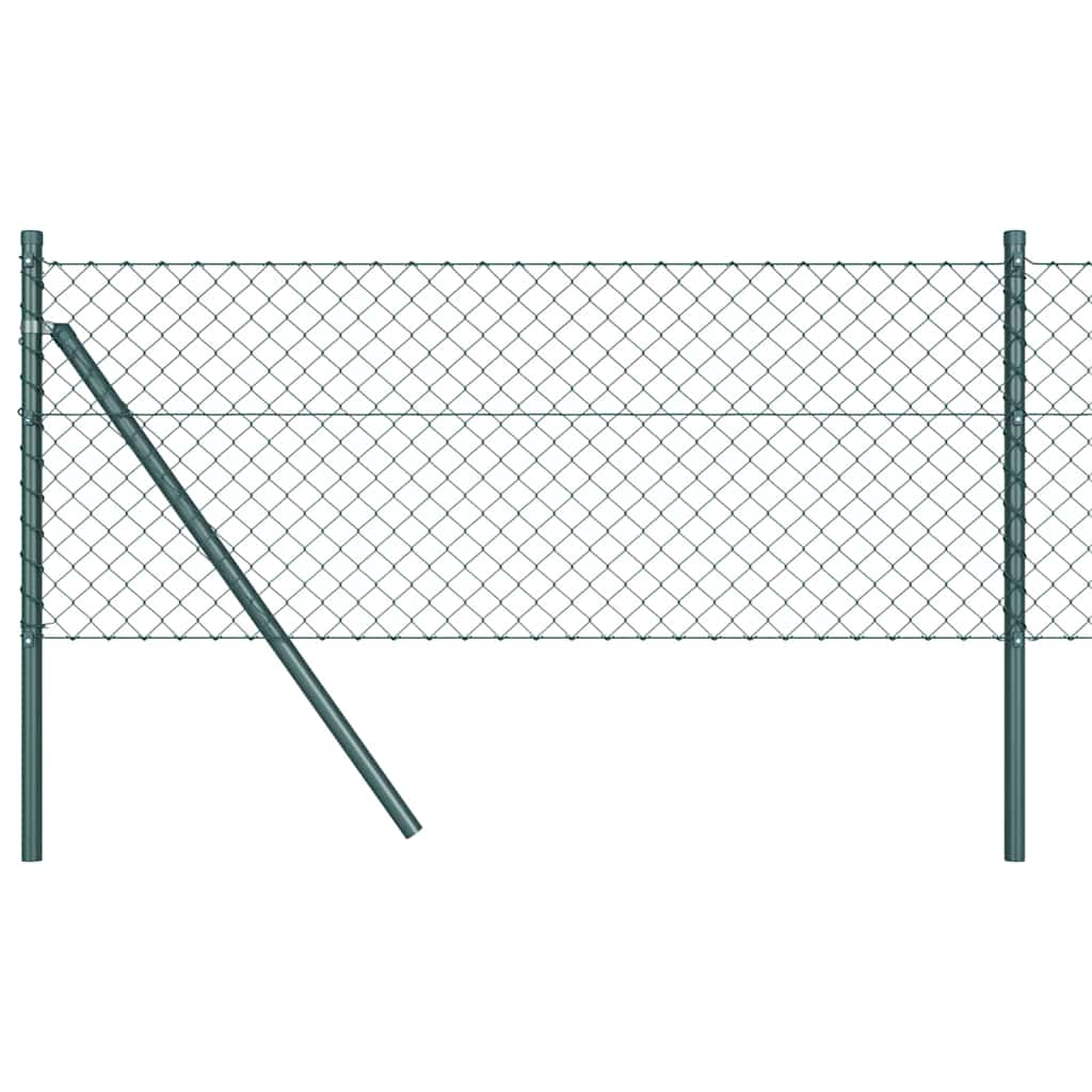 vidaXL Zaunpfosten Grün 10 x 0,4 m (40 x 40 mm Maschen) Stahl und PVC