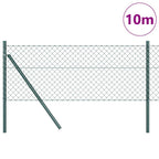 vidaXL Zaunpfosten Grün 10 x 0,4 m (40 x 40 mm Maschen) Stahl und PVC