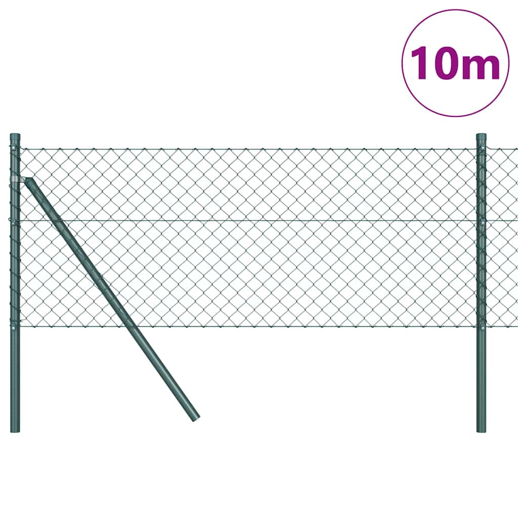 vidaXL Zaunpfosten Grün 10 x 0,4 m (40 x 40 mm Maschen) Stahl und PVC