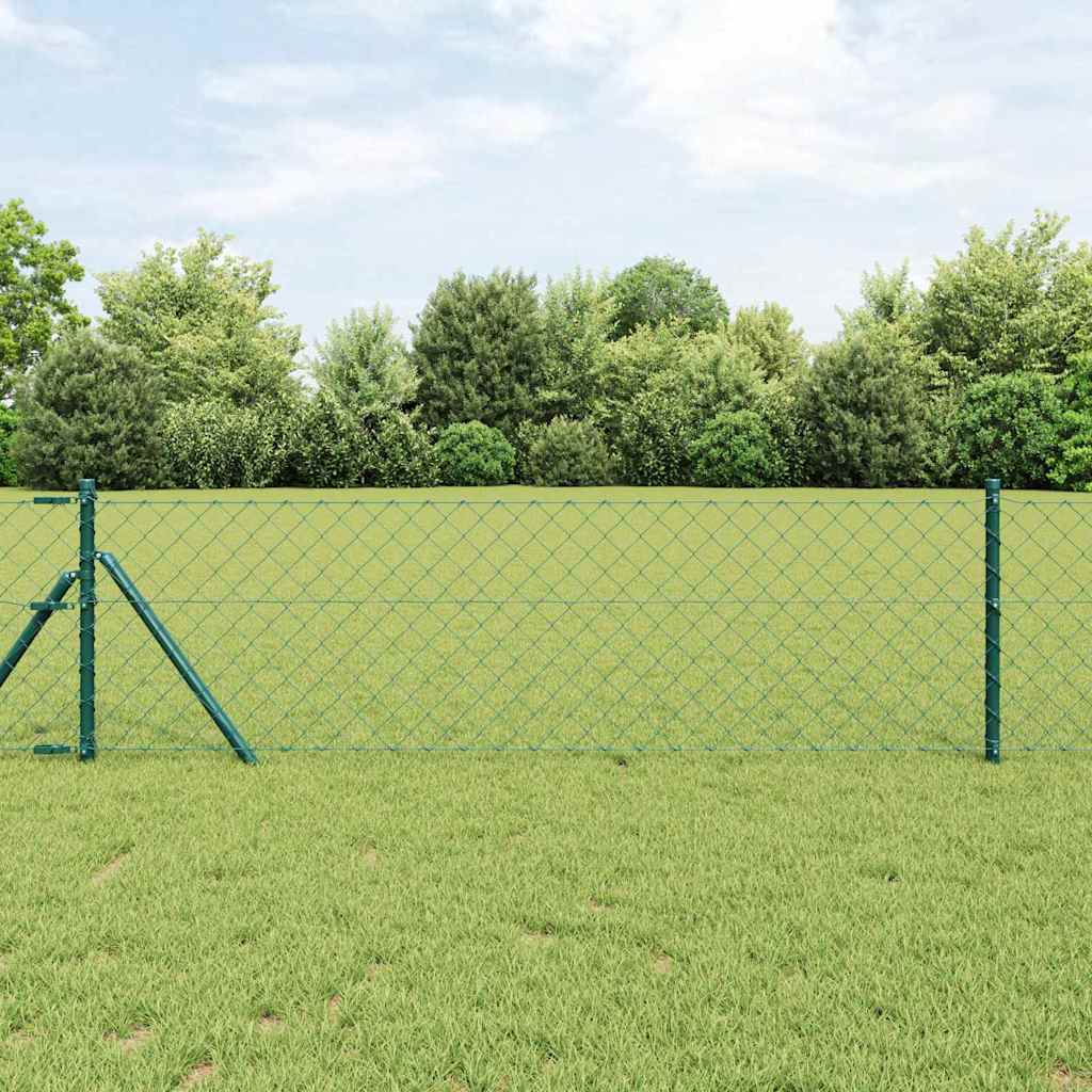 vidaXL Zaunpfosten Grün 0.8 x 25 m (60 x 60 mm Maschen) Stahl