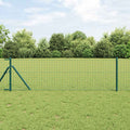 vidaXL Zaun mit Pfosten Grün 0,4 x 10 m Stahl und PVC