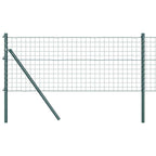 vidaXL Zaun mit Pfosten Grün 0,4 x 10 m Stahl und PVC