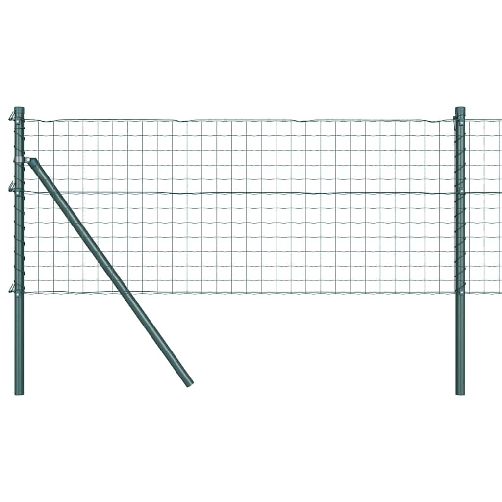 vidaXL Zaun mit Pfosten Grün 0,4 x 10 m Stahl und PVC