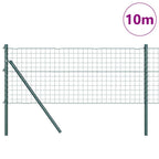 vidaXL Zaun mit Pfosten Grün 0,4 x 10 m Stahl und PVC