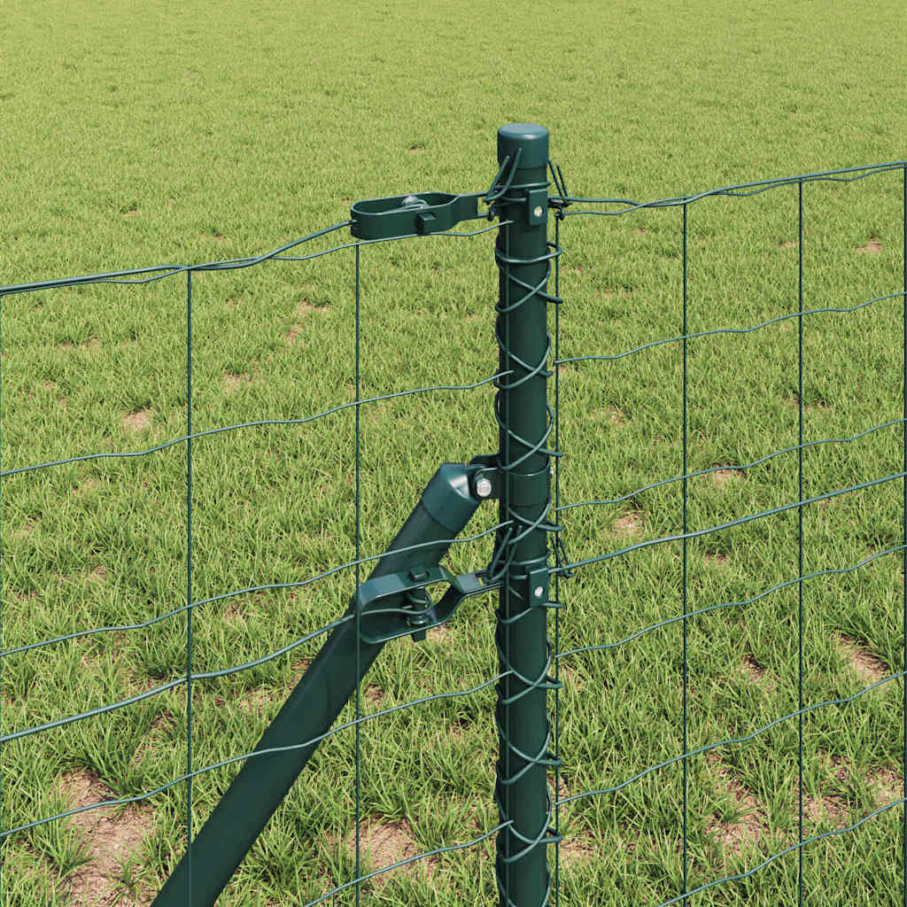 vidaXL Zaun mit Pfosten Grün 0,8 x 10 m Stahl