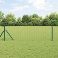 vidaXL Zaun mit Pfosten Grün 0,8 x 10 m Stahl
