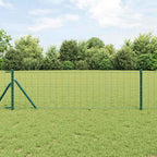 vidaXL Zaun mit Pfosten Grün 0,8 x 10 m Stahl
