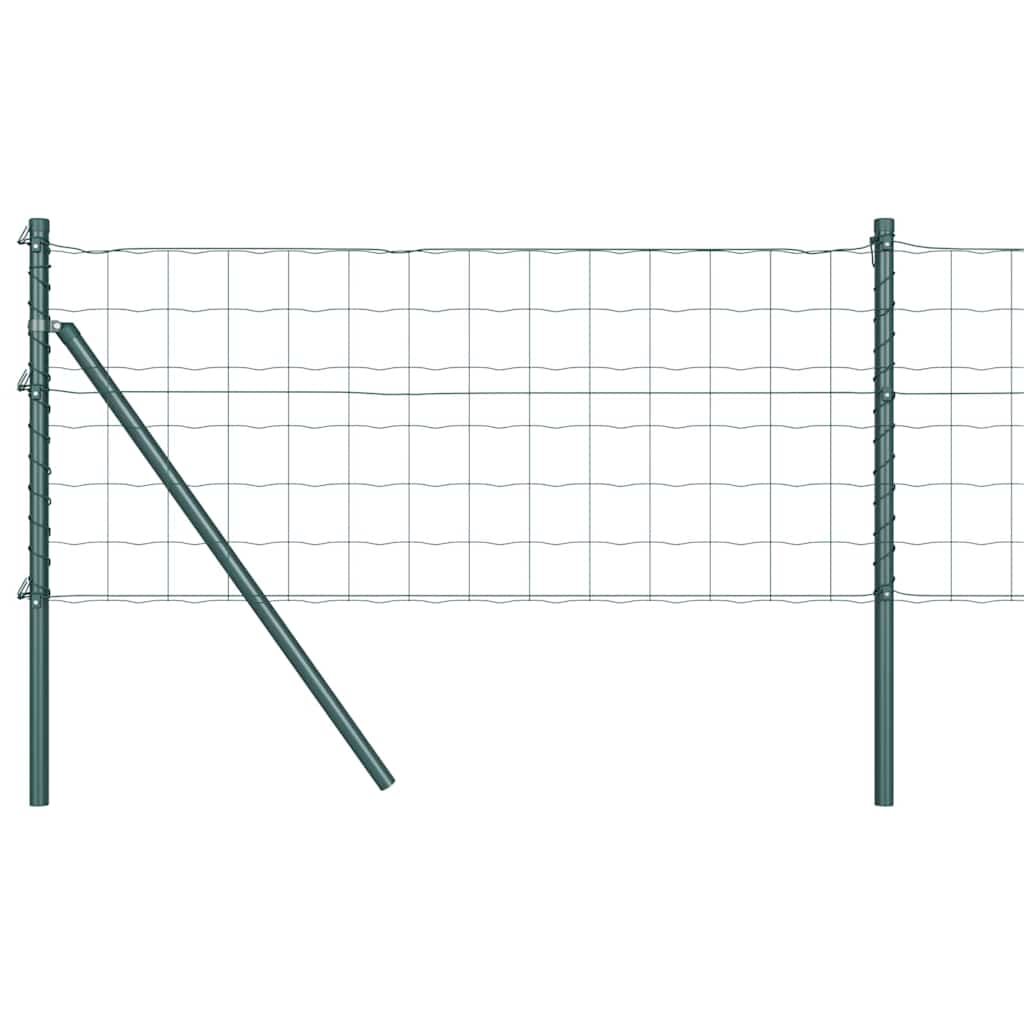 vidaXL Zaun mit Pfosten Grün 0,8 x 10 m Stahl