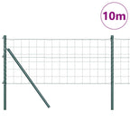 vidaXL Zaun mit Pfosten Grün 0,8 x 10 m Stahl