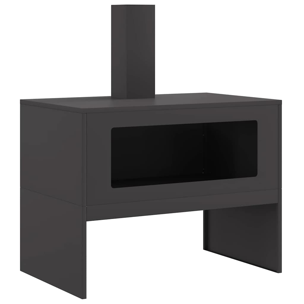 vidaXL Feuerstelle Schwarz 80 x 50 x 96 cm Kaltgewalzter Stahl