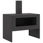 vidaXL Feuerstelle Schwarz 80 x 50 x 96 cm Kaltgewalzter Stahl